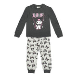 Hello Kitty Kuromi Pyjama voor Meisjes – Zwart en Grijs – Officieel Gelicenseerd