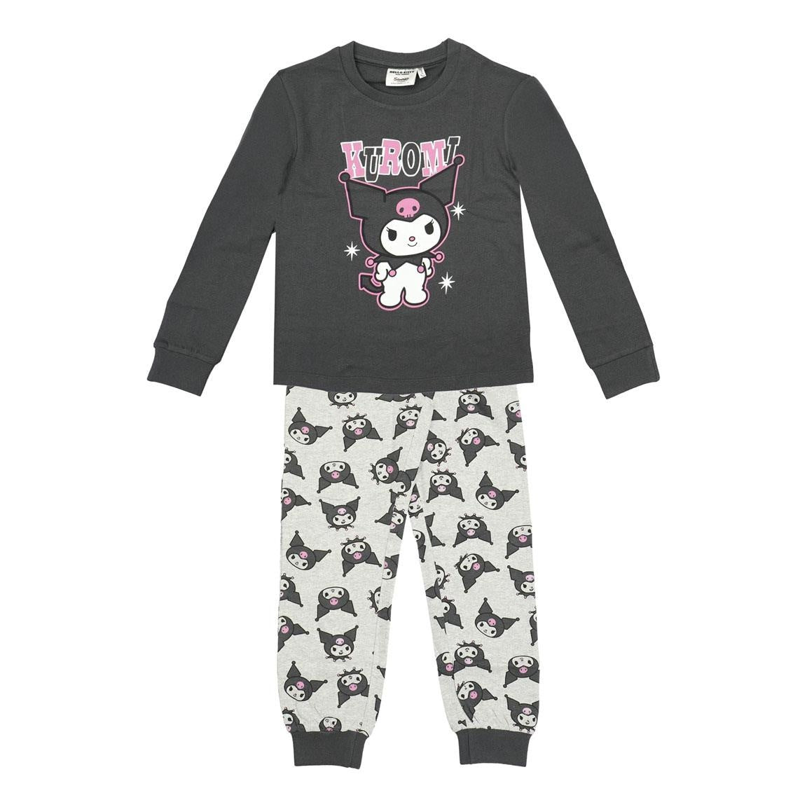 Hello Kitty Kuromi Pyjama voor Meisjes – Zwart en Grijs – Officieel Gelicenseerd