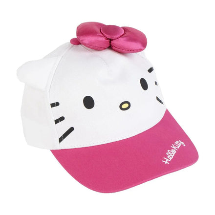 Hello Kitty Pet met Strik – Roze/Wit Cap – Verstelbare Kinder Pet – Zomer Pet Meisjes – Zonbescherming – Officieel Gelicenseerd