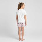 Hello Kitty and Friends Shortama Meisjes Wit Roze – Tweedelige Zomerset met Hello Kitty My Melody Kuromi en Cinnamoroll – Officiële Sanrio Merchandise