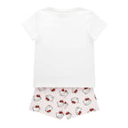 Hello Kitty and Friends Shortama Meisjes Wit Roze – Tweedelige Zomerset met Hello Kitty My Melody Kuromi en Cinnamoroll – Officiële Sanrio Merchandise