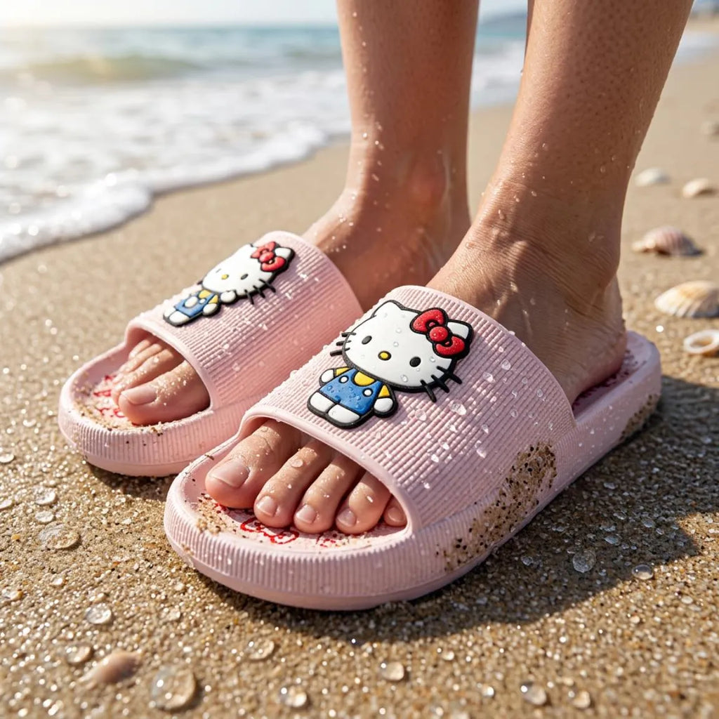 Hello Kitty Slippers Roze voor Meisjes – Comfortabele Badslippers – Officieel Gelicenseerd