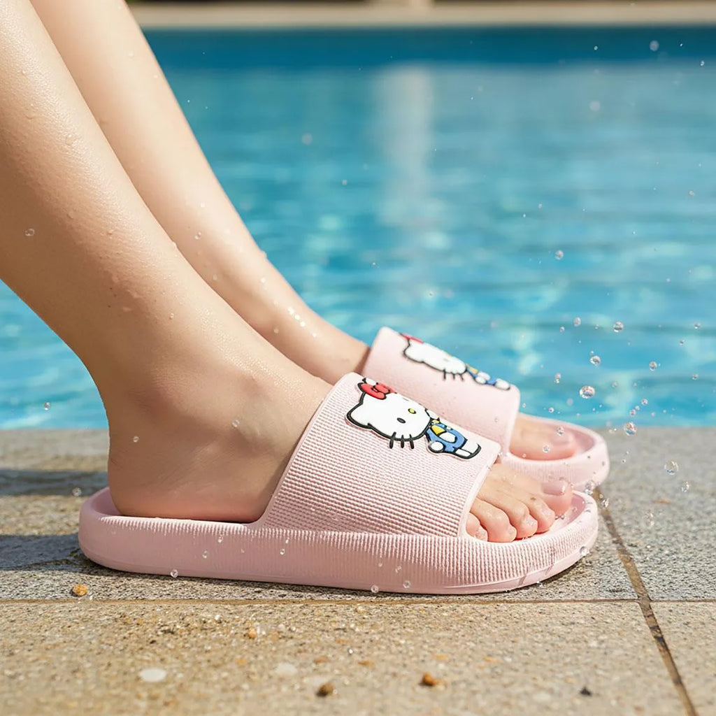Hello Kitty Slippers Roze voor Meisjes – Comfortabele Badslippers – Officieel Gelicenseerd