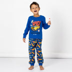 Hot Wheels Pyjama Jongens – Blauwe Kinderpyjama met Auto Print – Comfortabele Slaapkleding met Lange Mouwen en Broek – Officieel Gelicenseerd