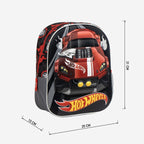 Hot Wheels Kinderrucksack – 3D-Schultasche – Rennwagen-Design – Cooler Rucksack für Jungen & Mädchen