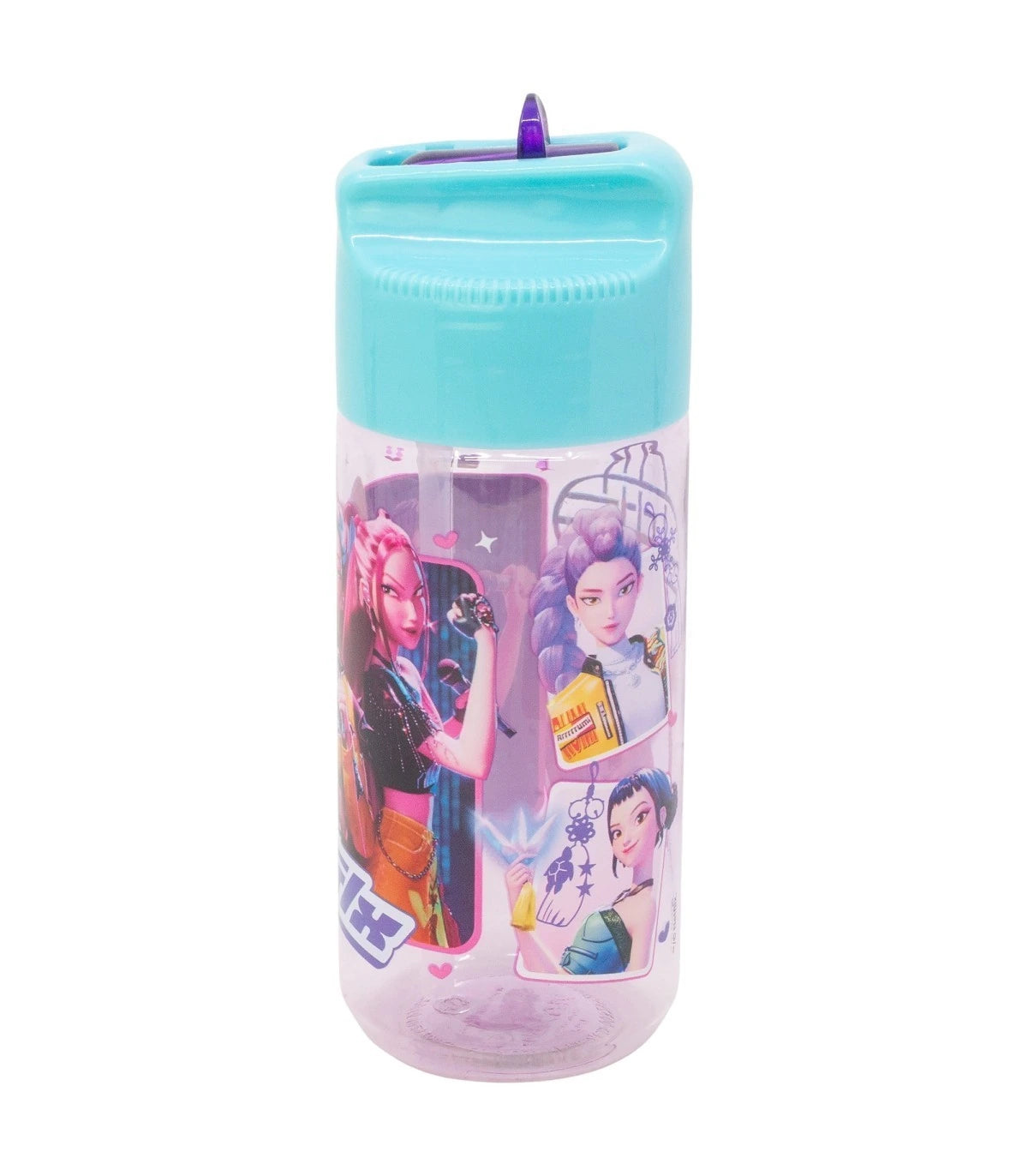 Kpop Demon Hunters Drinkfles met Rietje – Turquoise Paars - 430ML