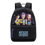 Kpop Demon Hunters Rugzak 43 cm Jongens en Meisjes – Zwart – Schooltas met Voorvak