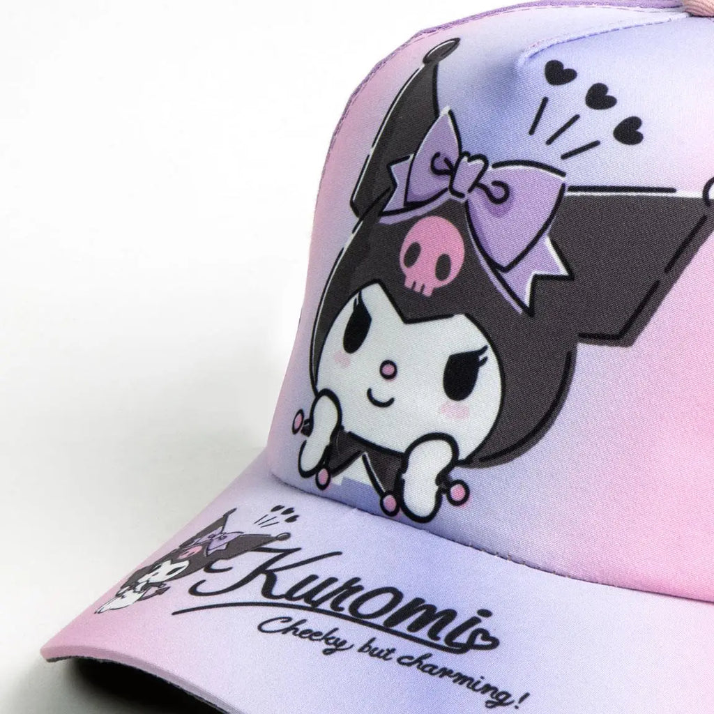 Hello Kitty Kuromi Pet en Zonnebril Set – Paars Roze – UV400 Bescherming – Verstelbare Zomer Pet voor Meisjes