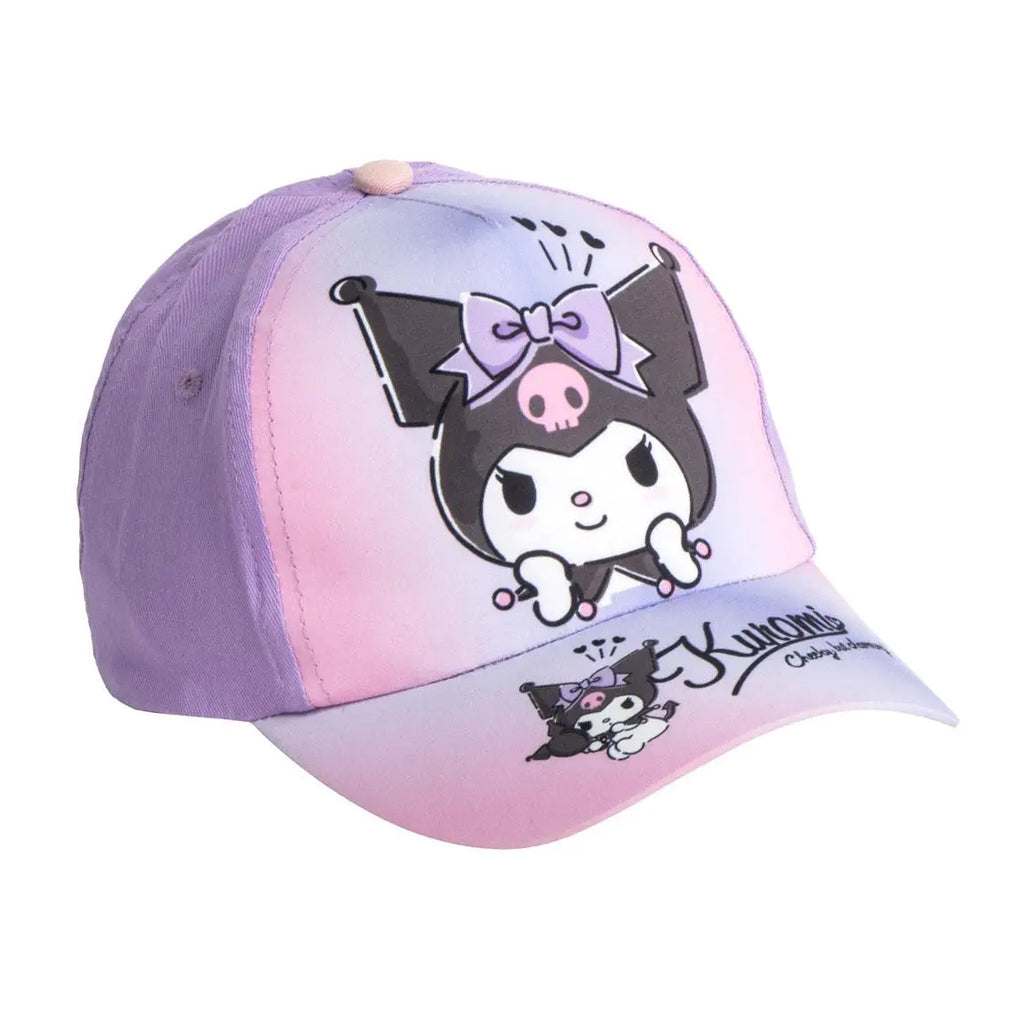 Hello Kitty Kuromi Pet en Zonnebril Set – Paars Roze – UV400 Bescherming – Verstelbare Zomer Pet voor Meisjes