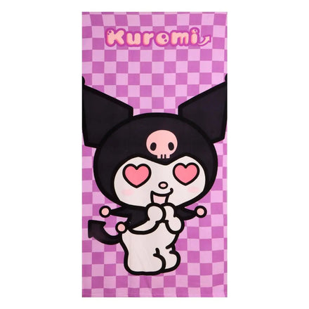 Hello Kitty Kuromi Strandlaken Meisjes – 70x140 cm – Polyester – Sneldrogend – Strand Handdoek