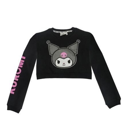 Hello Kitty Kuromi Sweater Meisjes – Zwarte Cropped Trui – Officieel Sanrio