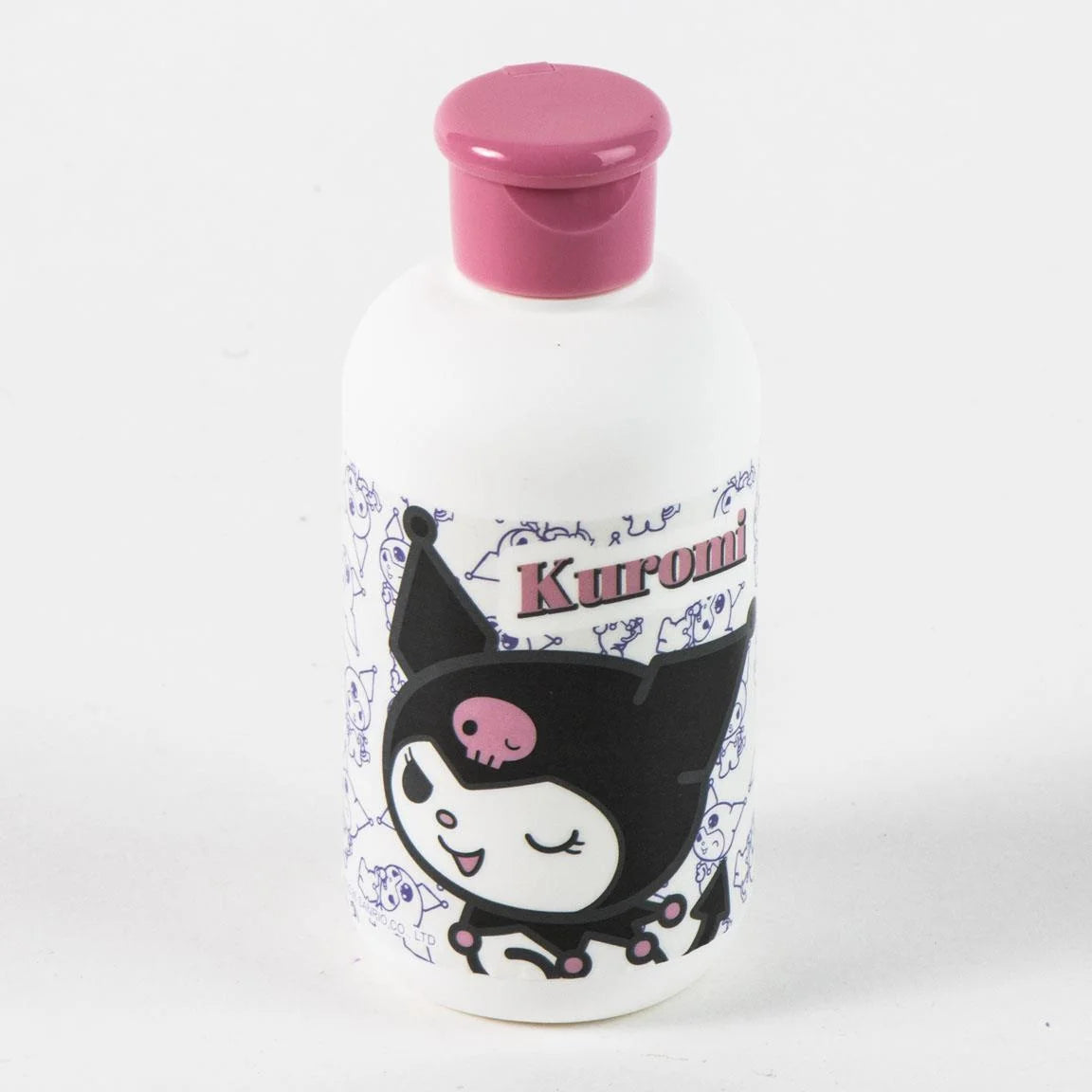 Kuromi Verzorgingsset Meisjes met Transparante Toilettas Handdoek Haarborstel en Hervulbaar Flesje Officieel Gelicenseerd