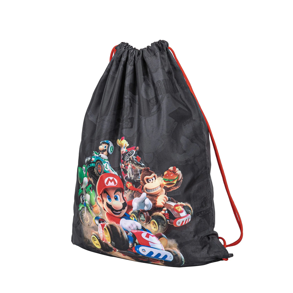 Mario Kart gym bag boys – black – height 42cm