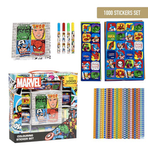 Marvel Avengers Stickerset Kind – 1000 Superhelden Stickers + Kleurboek + Stiften