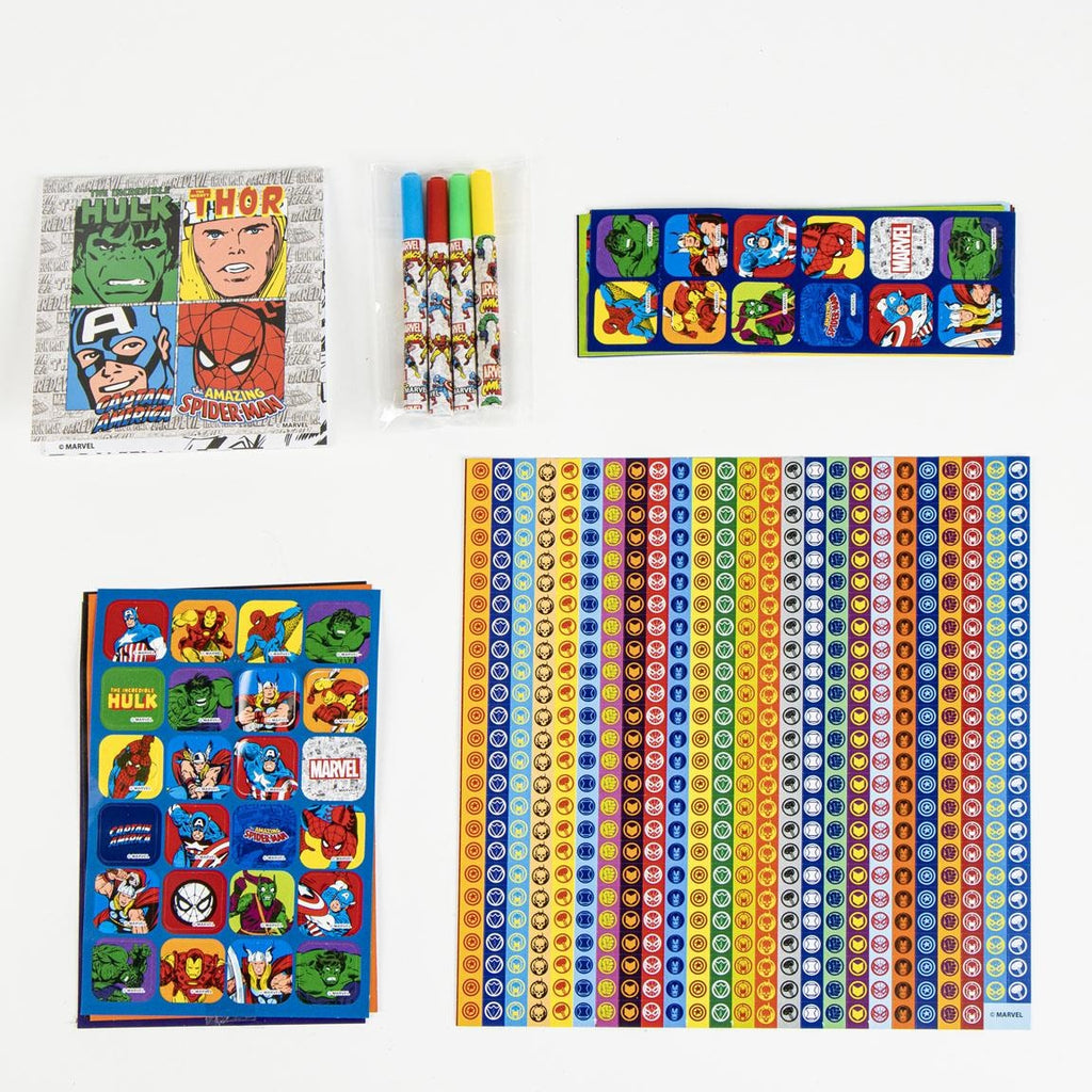 Marvel Avengers Stickerset Kind – 1000 Superhelden Stickers + Kleurboek + Stiften
