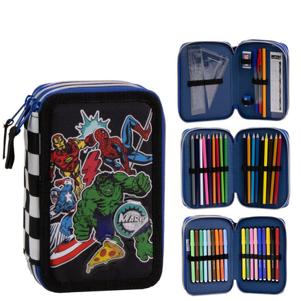 Marvel Avengers Etui Kind – 3-vaks Gevuld – 44-delig – Tekenen & Schrijven – Jongens Schooletui