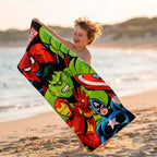 Marvel Avengers Strandlaken – Hulk Spiderman Iron Man – 70x140 cm – Sneldrogend – Kinder Strandhanddoek