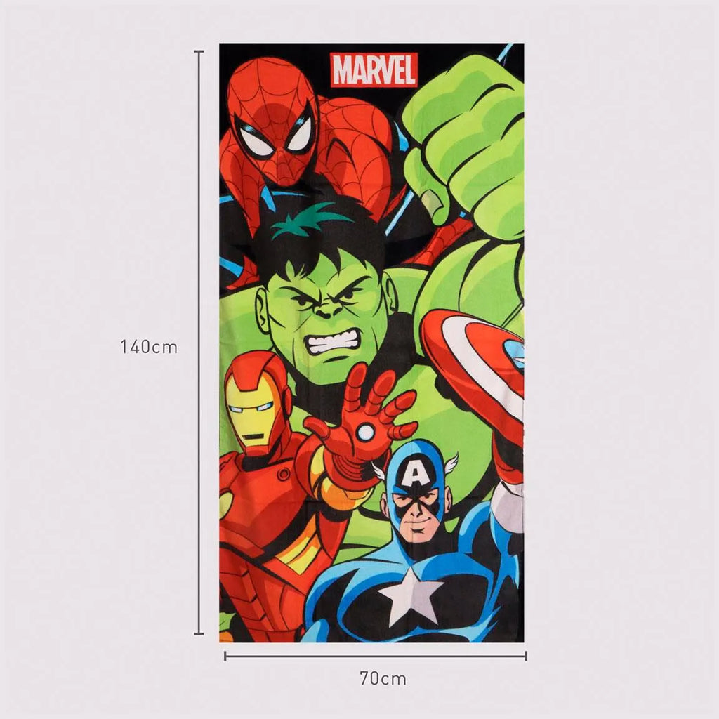 Marvel Avengers Strandlaken – Hulk Spiderman Iron Man – 70x140 cm – Sneldrogend – Kinder Strandhanddoek