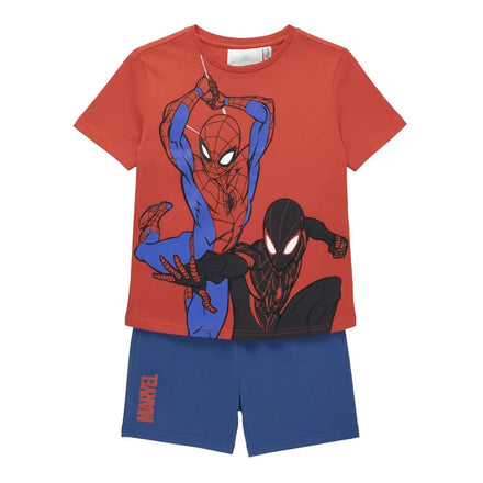 Marvel Spider-Man Zomerset – Kledingset Jongens – T-shirt en Korte Broek – Miles Morales Print – Rood Blauw – Kinder Zomerkleding