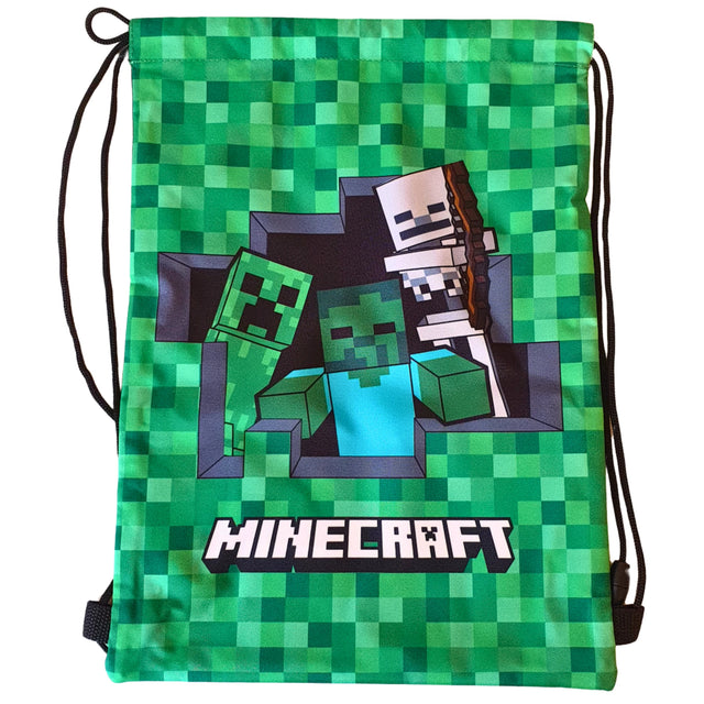 Minecraft Gymtas Kinderen – Sporttas met Trekkoord – Officiële Minecraft Gymbag voor School en Sport