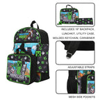 Minecraft Rucksack 5-teiliges Set – Jungen Schulranzen Mädchen – mit Lunchkit & Federmäppchen