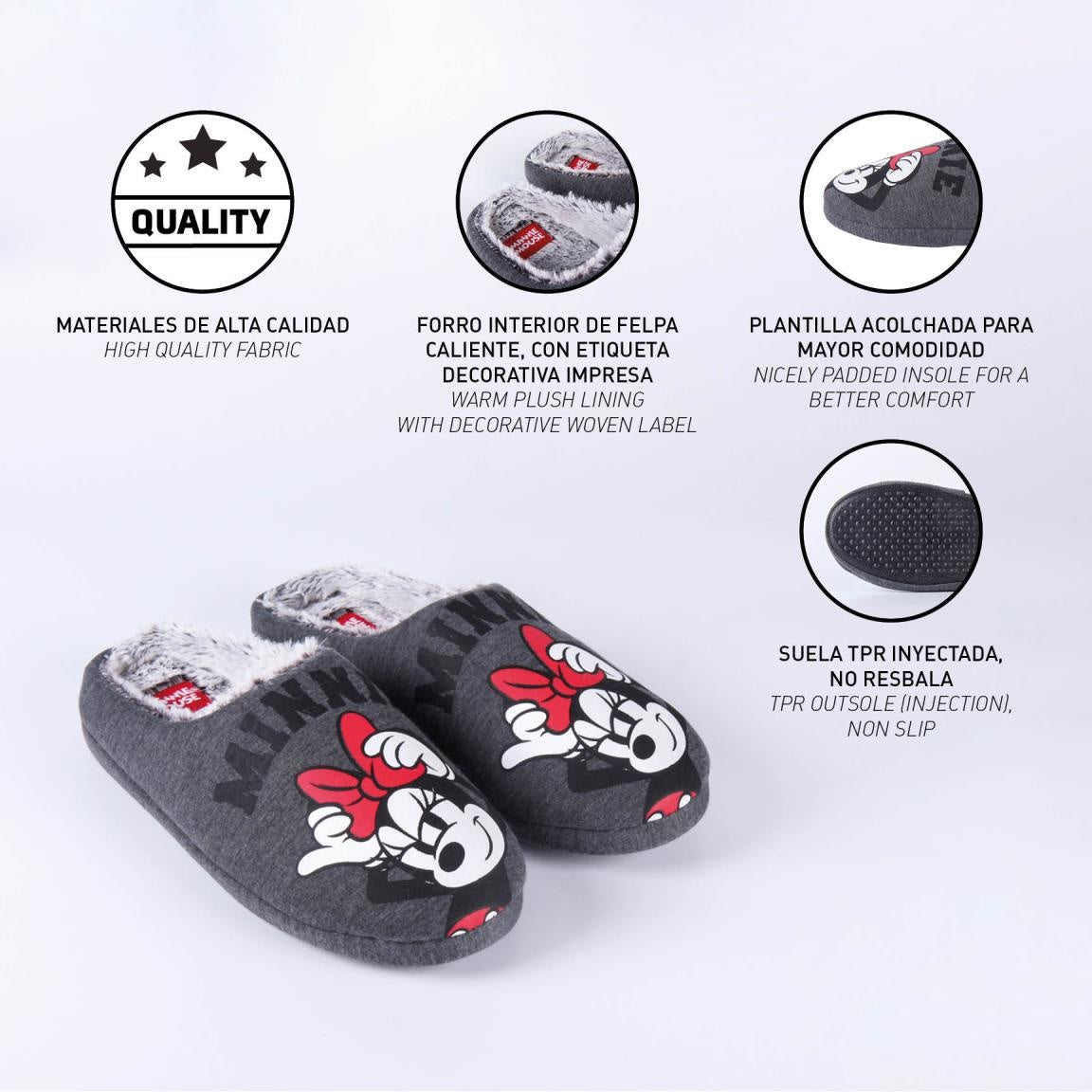 Disney Minnie Mouse Hausschuhe - Niedliche rote Schleife