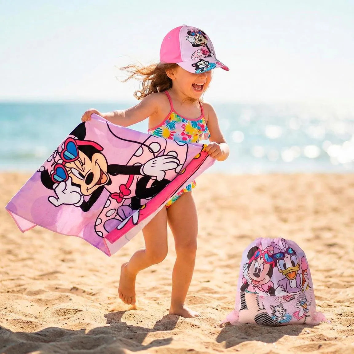 Minnie Mouse Strandset mit Strandtuch Tasche und Kappe