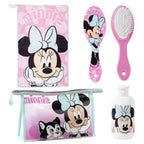 Minnie Mouse Verzorgingsset Toilettas Handdoek Haarborstel Flesje Officieel Gelicenseerd