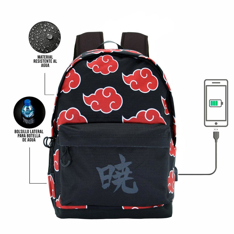 Naruto Akatsuki Red Clouds Rugzak - Hoogte 44cm