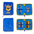 Paw Patrol Chase Gefülltes Fluffy Federmäppchen - 1-Fach Federmäppchen mit Schreibwaren - Plüsch Federmäppchen - Offizielle Paw Patrol Merchandise
