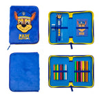 Paw Patrol Chase Gefülltes Fluffy Federmäppchen - 1-Fach Federmäppchen mit Schreibwaren - Plüsch Federmäppchen - Offizielle Paw Patrol Merchandise