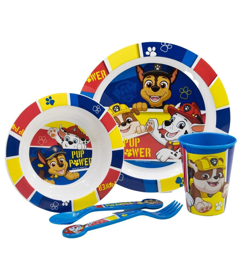 Paw Patrol eetset 5 delig – Bord Kom Beker Bestek – Kinder servies set magnetron geschikt