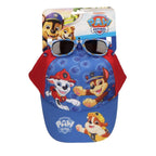 Paw Patrol Pet en Zonnebril Set – Blauw Rood – UV400 Bescherming – Verstelbare Zomer Pet voor Jongens en Meisjes