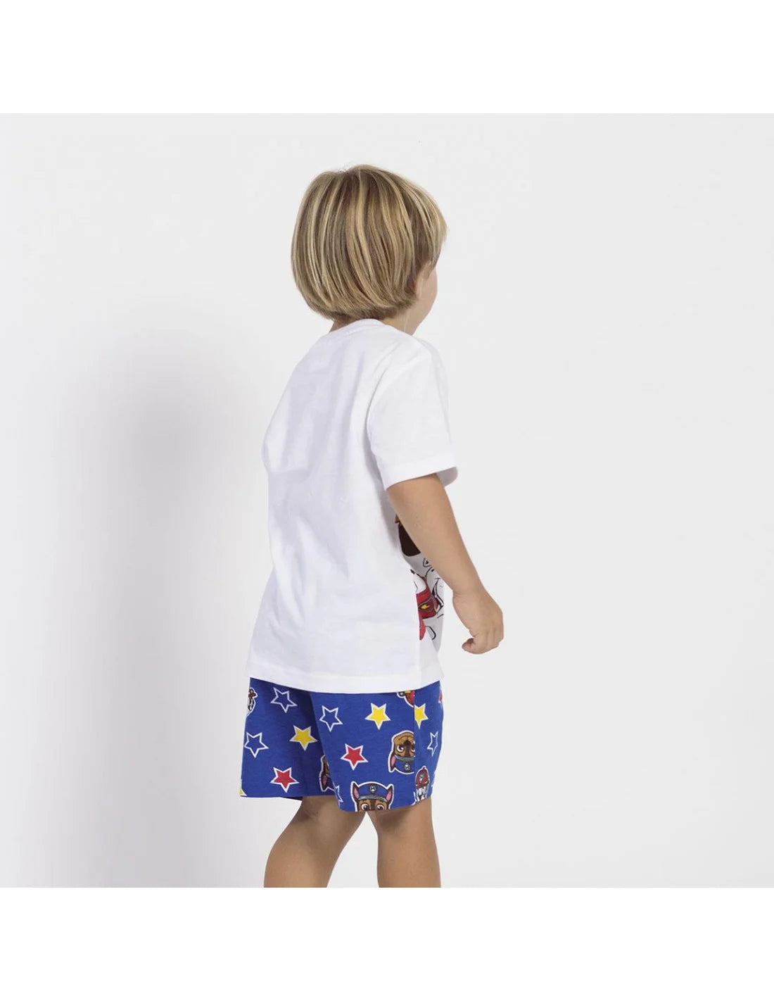 Paw Patrol Shortama Jongens – Zomerset met T-Shirt en Korte Broek – Wit Blauw – Officiële Merchandise