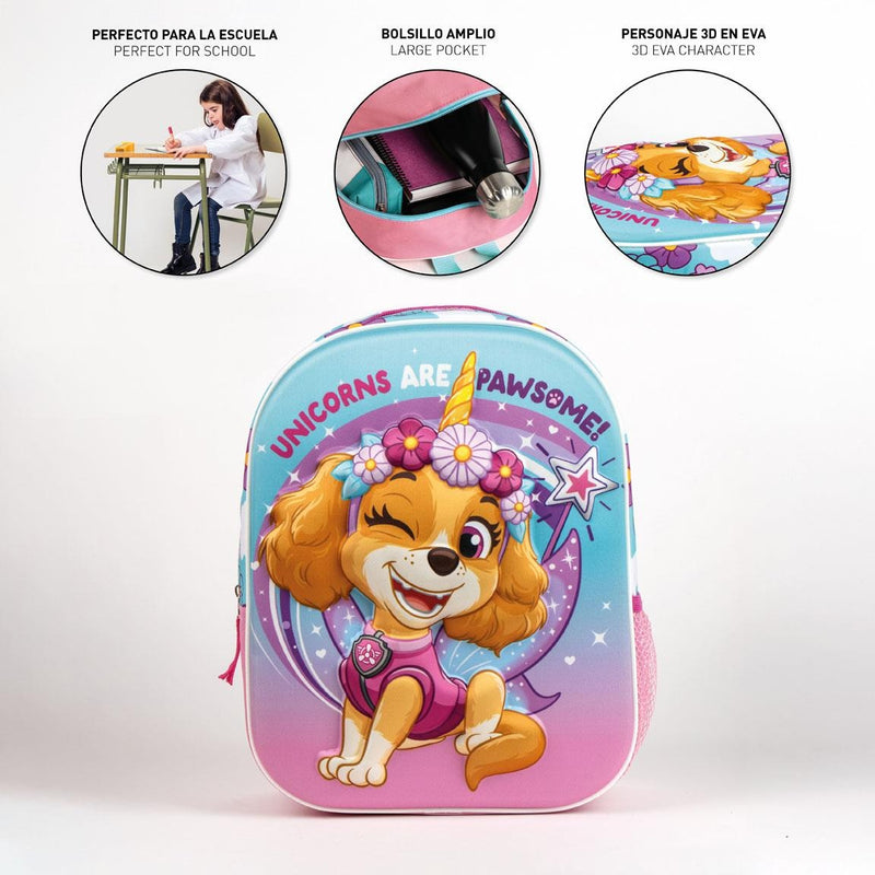 Paw Patrol Skye Rugzak Meisje – 3D Rugtas met Unicorn Hoorn – 31 cm – Unicorns Are Pawsome