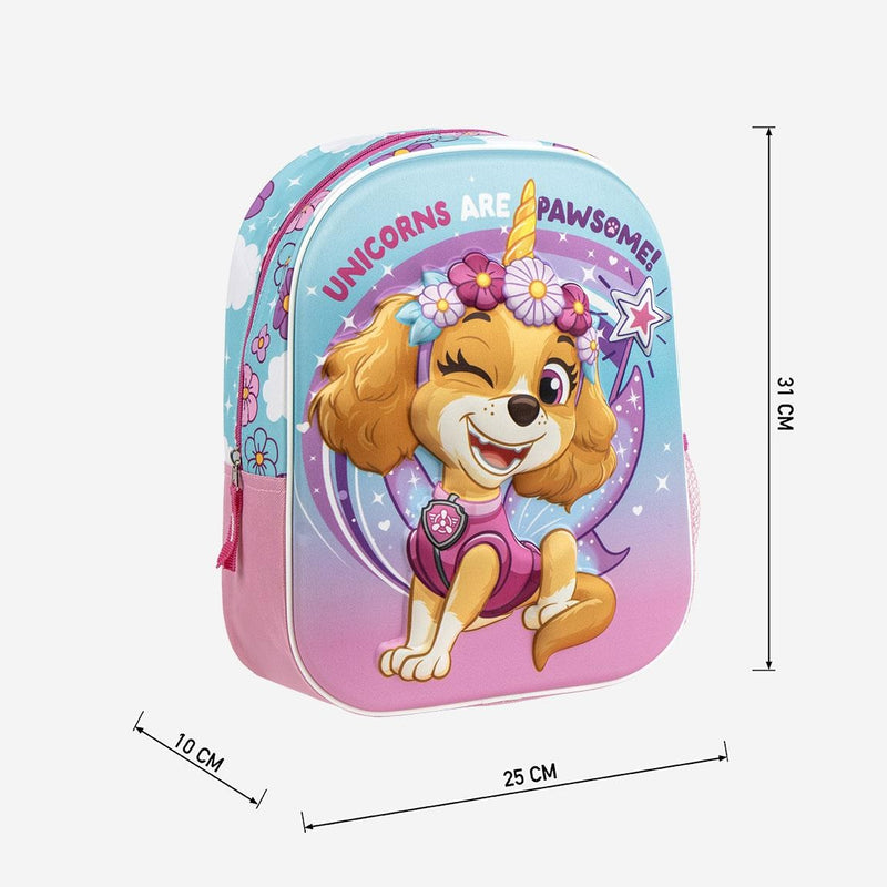Paw Patrol Skye Rugzak Meisje – 3D Rugtas met Unicorn Hoorn – 31 cm – Unicorns Are Pawsome