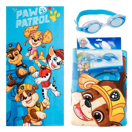 Paw Patrol Strandlaken met Zwembril – 70x140 cm – Polyester – Sneldrogend – Strandlaken Kind Jongens Meisjes