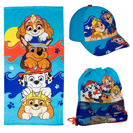 Paw Patrol Strandlaken Zwemtas en Pet – Strandset Kind – Handdoek Tas Cap – Strand Zwembad Vakantie