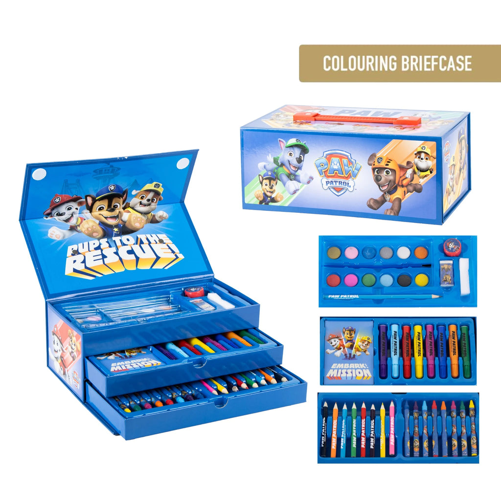 Paw Patrol Tekendoos Kind – 44-delige Kofferset – Teken- en Kleurkoffer – Knutselen & Creatief Spelen