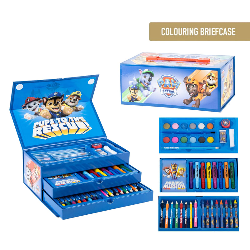 Paw Patrol Tekendoos Kind – 44-delige Kofferset – Teken- en Kleurkoffer – Knutselen & Creatief Spelen