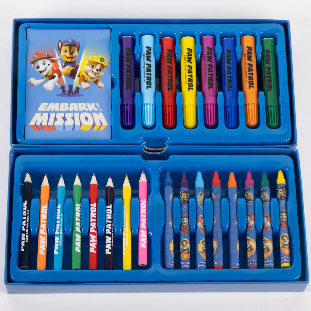 Paw Patrol Tekendoos Kind – 44-delige Kofferset – Teken- en Kleurkoffer – Knutselen & Creatief Spelen