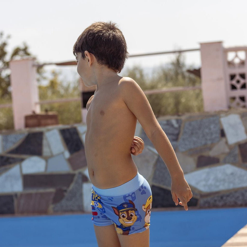 Paw Patrol Swim Trunks Boys – Chase, Marshall, Rubble – Kids Swim Shorts Blue