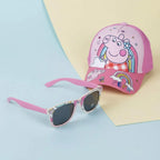 Peppa Pig Pet en Zonnebril Set Kinderen - Roze - UV400 Bescherming - Verstelbare Pet - Officiële Merchandise
