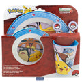 Pokémon 5-Delige Eetset – Bord, Kom, Beker en Bestek – Kinder Serviesset met Pikachu en Charizard