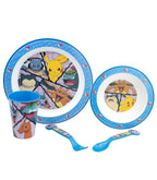Pokémon 5-Delige Eetset – Bord, Kom, Beker en Bestek – Kinder Serviesset met Pikachu en Charizard