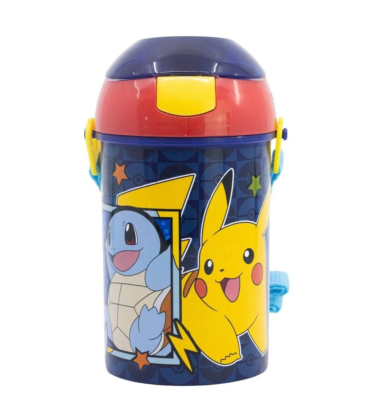 Pokémon Drinkbeker met Draagband – BPA-vrije Kinder Drinkfles – Blauw Rood met Pikachu - 450ML