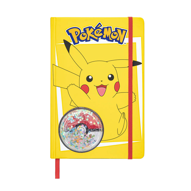 Pokémon Pikachu Notizbuch mit Glitzer Pokéball – Hardcover – 160 Linierte Seiten – Offizielle Pokémon Merchandise