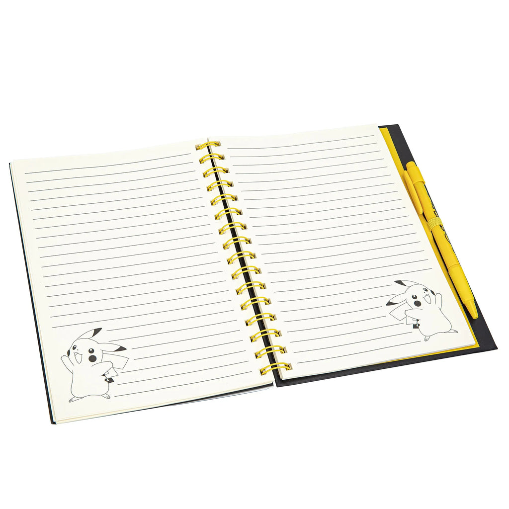 Pokémon Pikachu Notitieboek met Pen en Sticky Notes – Spiraalgebonden Schrijfblok – Inclusief Plaknotities en Bladwijzers – Officieel Gelicenseerd