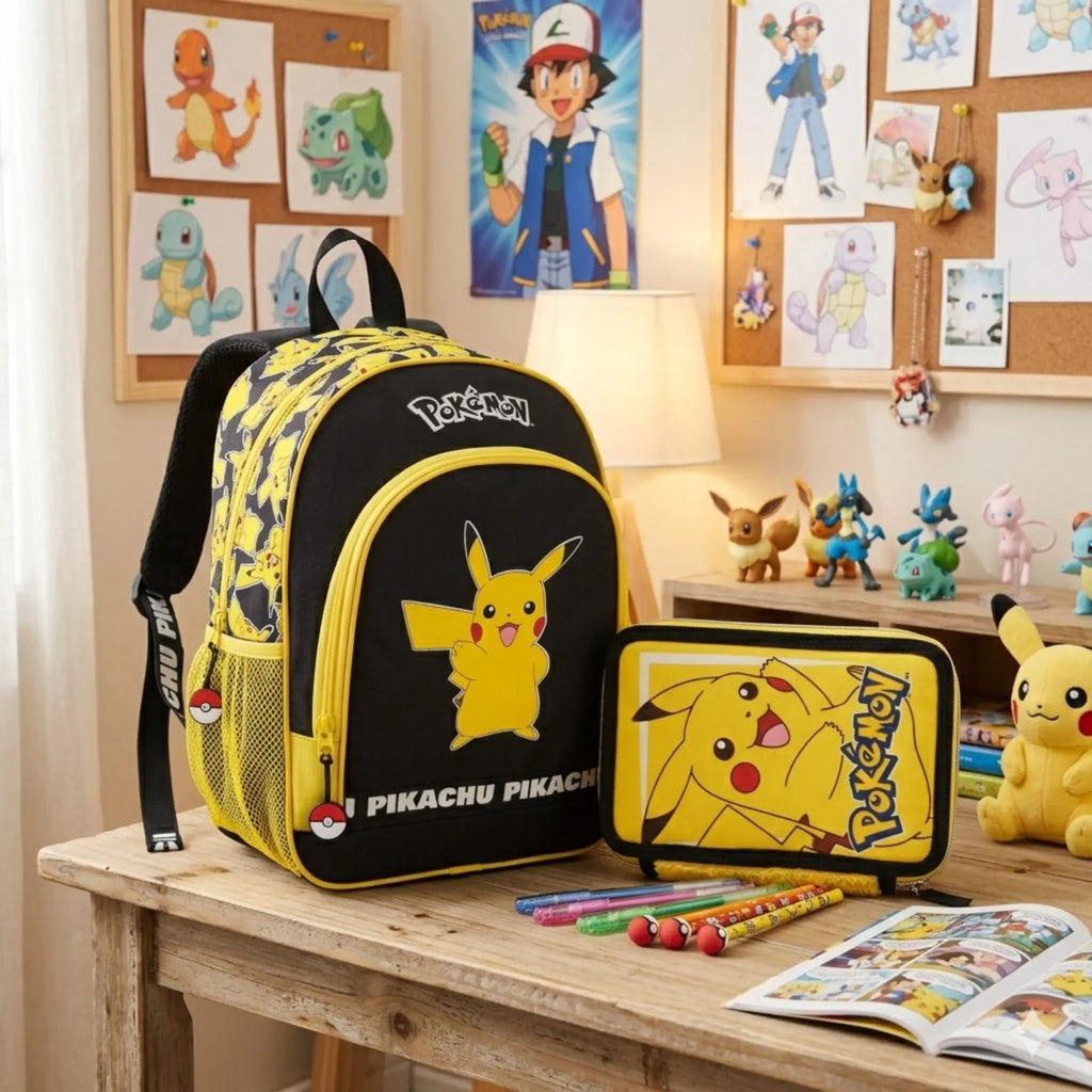 Pokémon Pikachu Rucksack & Federmäppchen Set