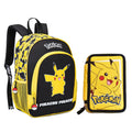 Pokémon Pikachu Rugzak en Etui Set – Schooltas met Dubbel Etui – Zwart Geel – Officieel Gelicenseerd